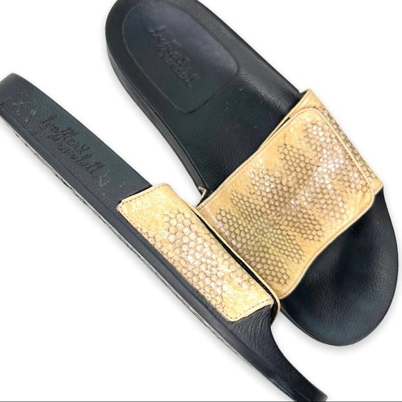 Loeffler Randall Snakeskin Print Platform Pool Slide - Picture 3 of 6